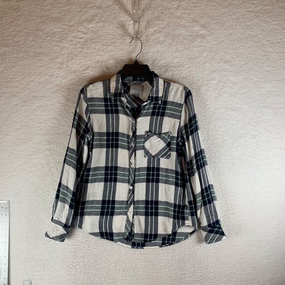 Rails Hunter White Admiral Pine Women's Plaid Button Up Long Sleeve Shirt S 9159 - Picture 1 of 8